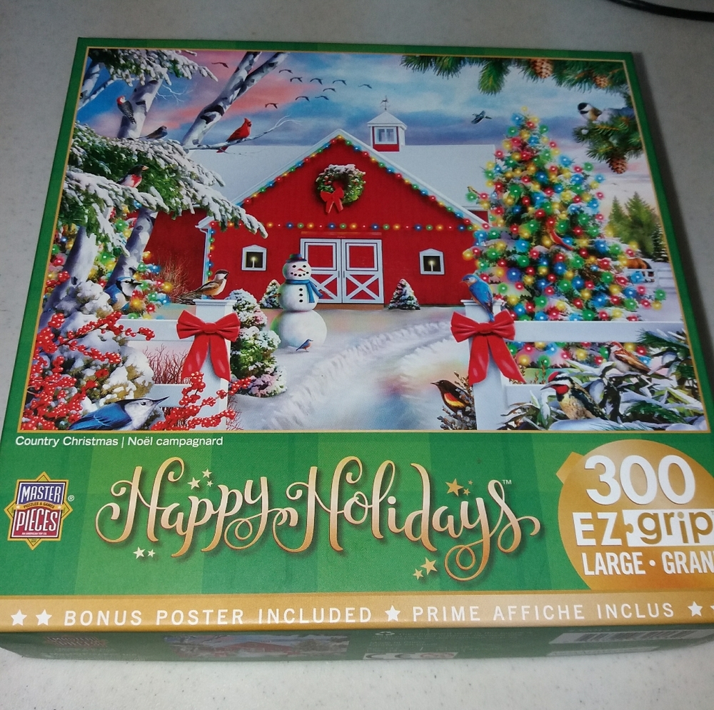 Master Piece Puzzle 300  Happy Holidays 24"×18". Used All Pieces There.